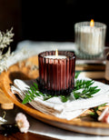 Evening Walk: 8 oz Candle in Ribbed Glass